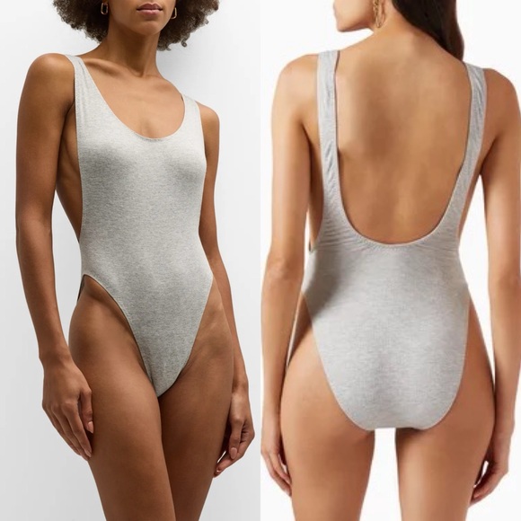 Norma Kamali Light Gray Bodysuit - Picture 1 of 5